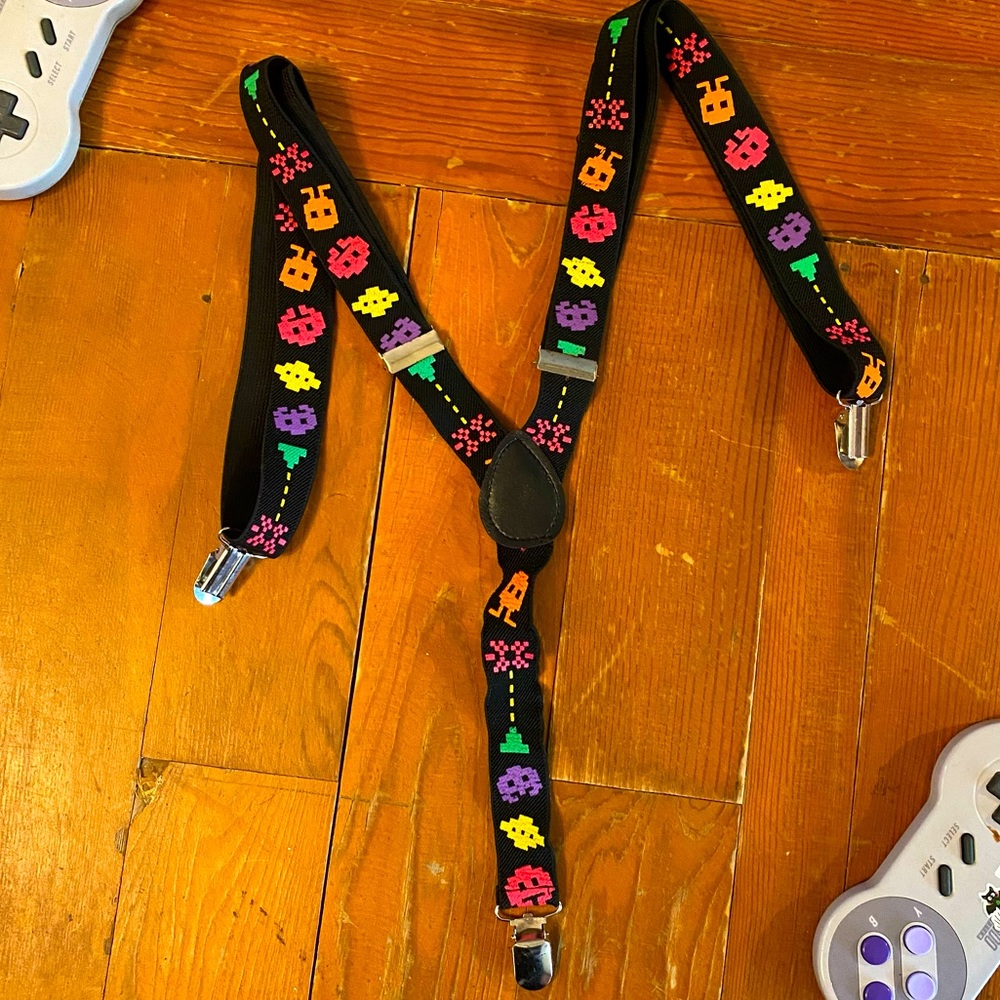 space invaders 👾 80s kids/youth suspenders